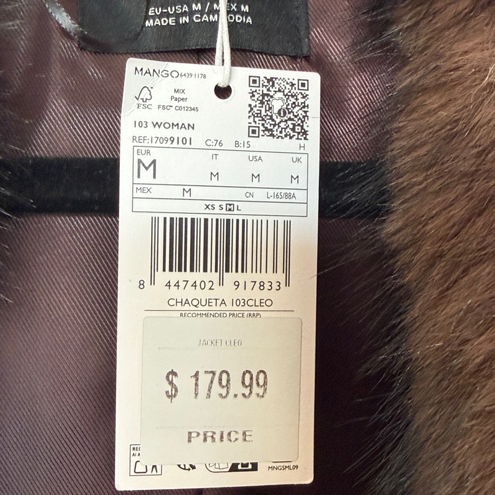 Mango faux-leather with faux fur collar coat - Picture 10 of 10